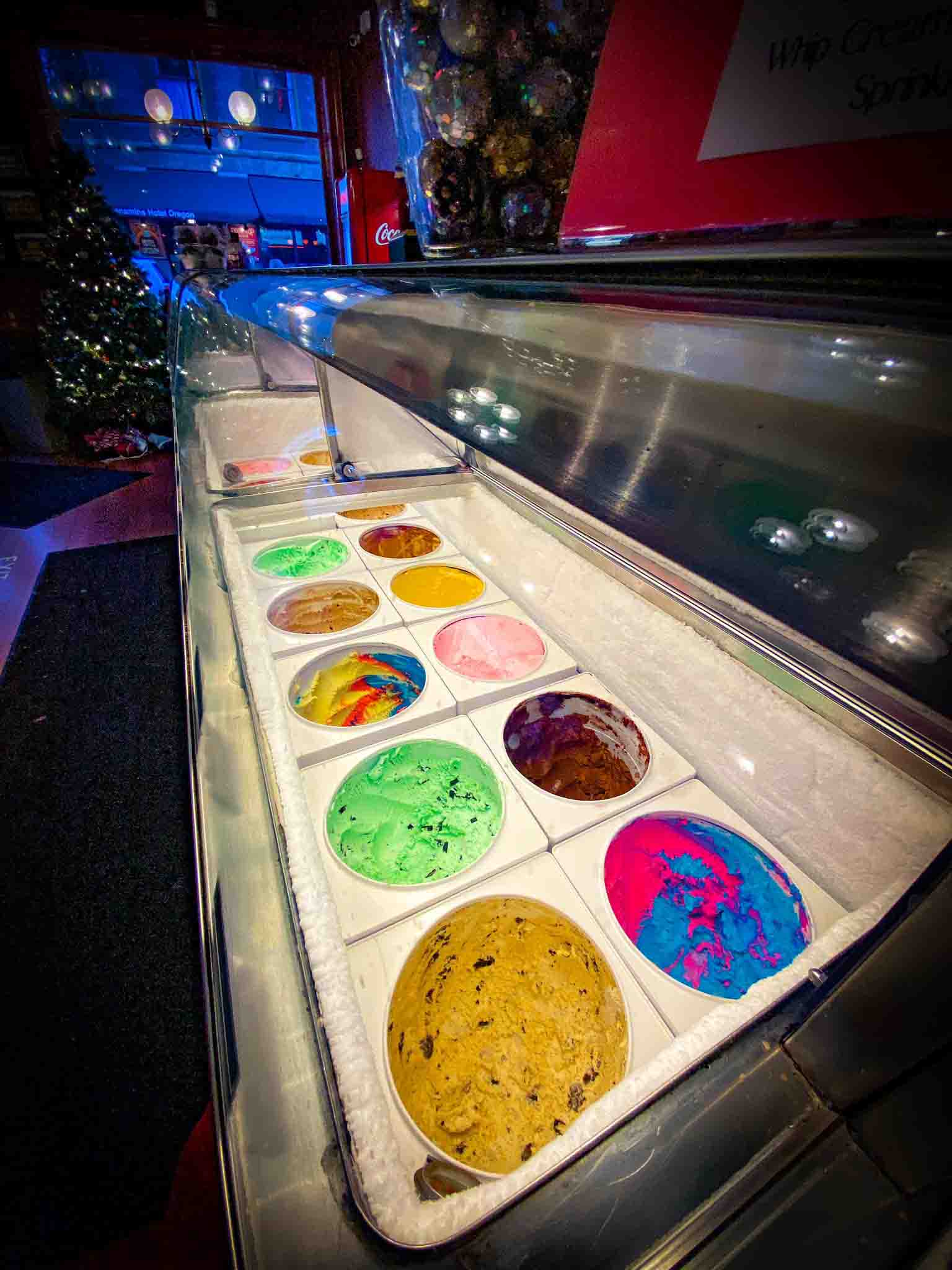 Photo of ice cream options at Serendipity Ice Cream in McMinnville Oregon